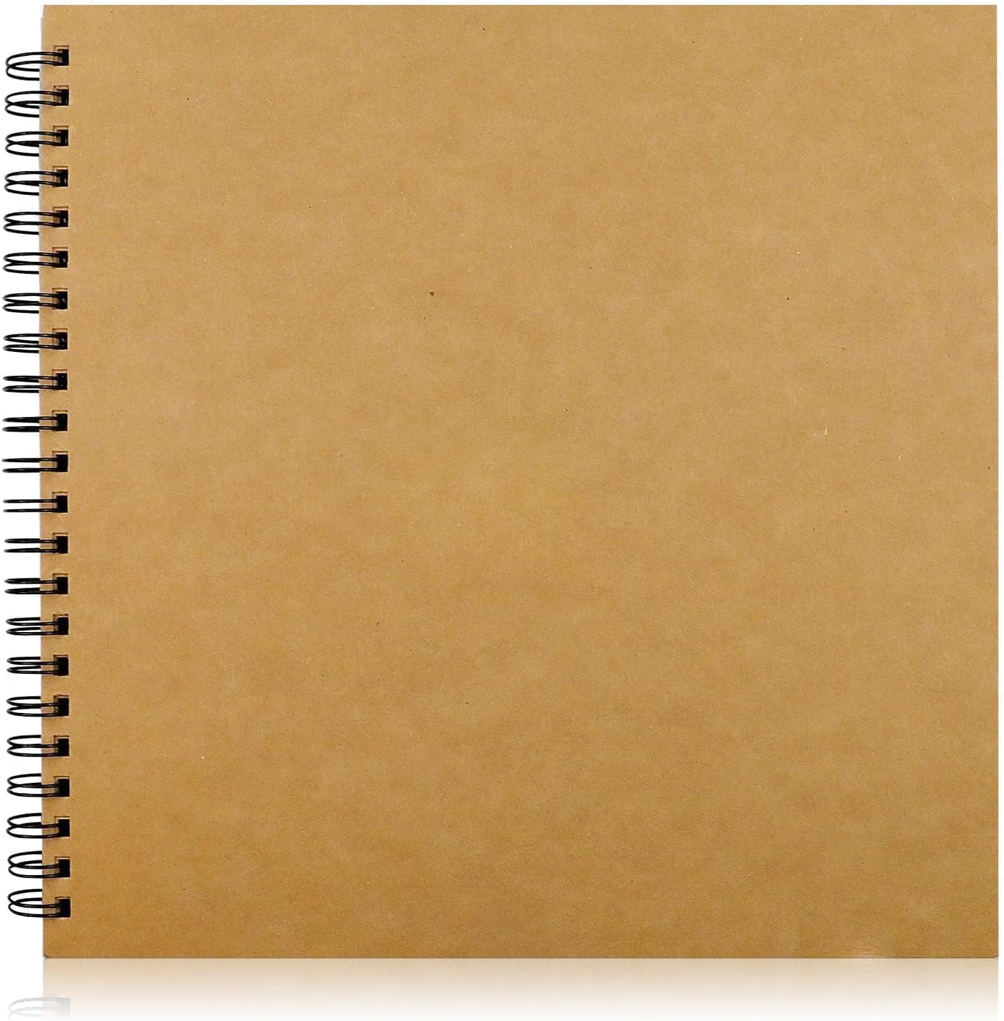 Hardcover Kraft Blank Page Scrapbook Photo Album,Blank Wedding Guest Book, Photo Album, Square Spiral Bound Cardboard Cover Sketchbook,50 Sheets, 12 x 12 Inches,200GSM
