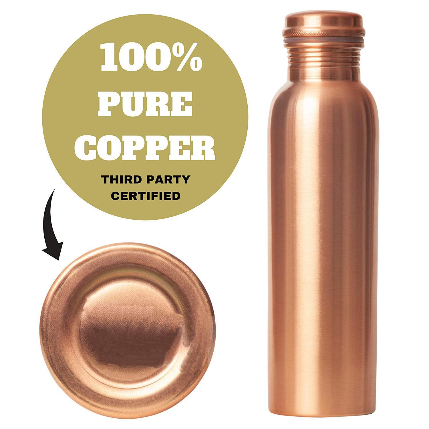 Pure Copper Water Bottle - Leak Proof & Durable -2