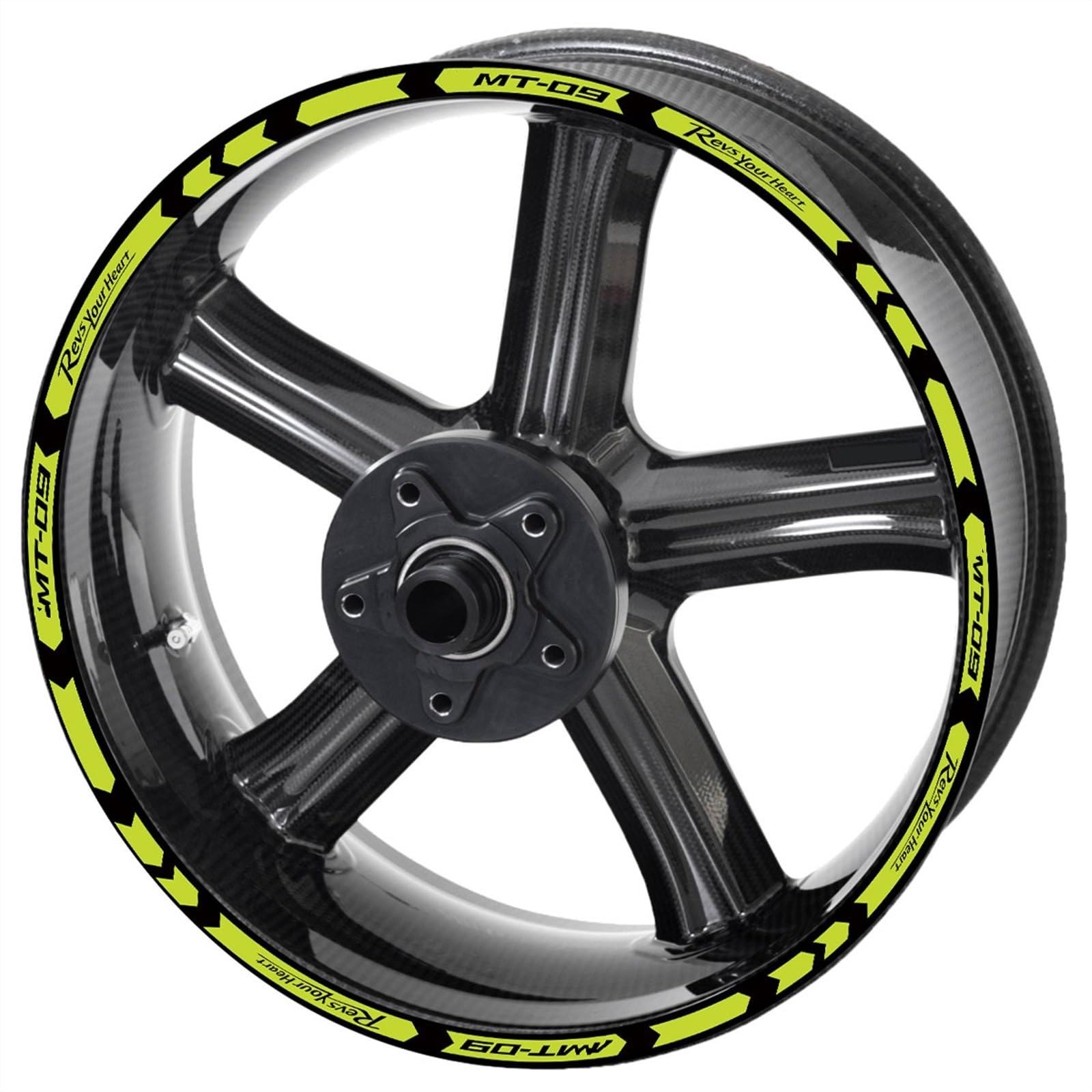 Reflective Motorcycle Mt09 Wheel Sticker Rim Decal Kit for Yamaha Mt 09 Sp 2020 2021(Color5)