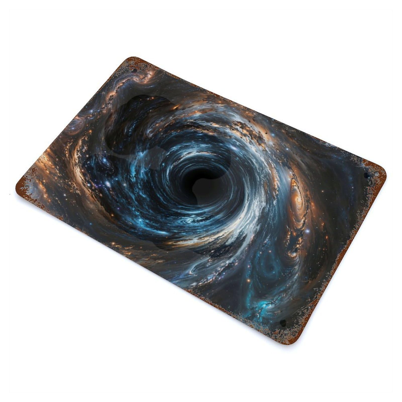 Rust Effect Galactic Maelstrom Rusty Metal Tin Sign 11.8"x7.9", Rustic Home Decor for Living Room, Hallway And Home Decor
