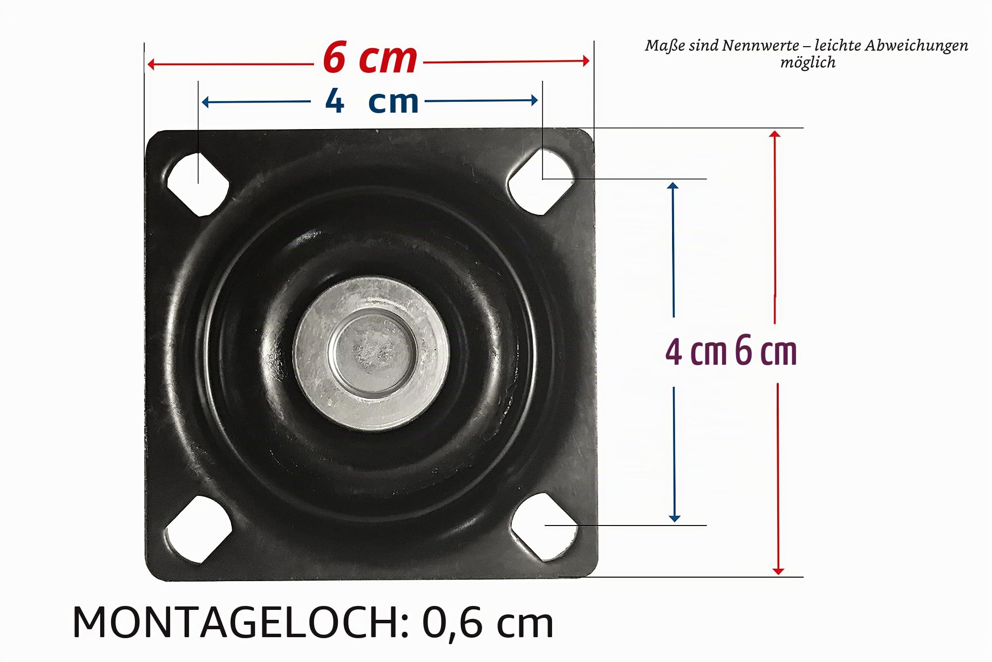 8276E Designerrolle, 7,6 cm, Polyurethan, Schwarz, 4 Stück