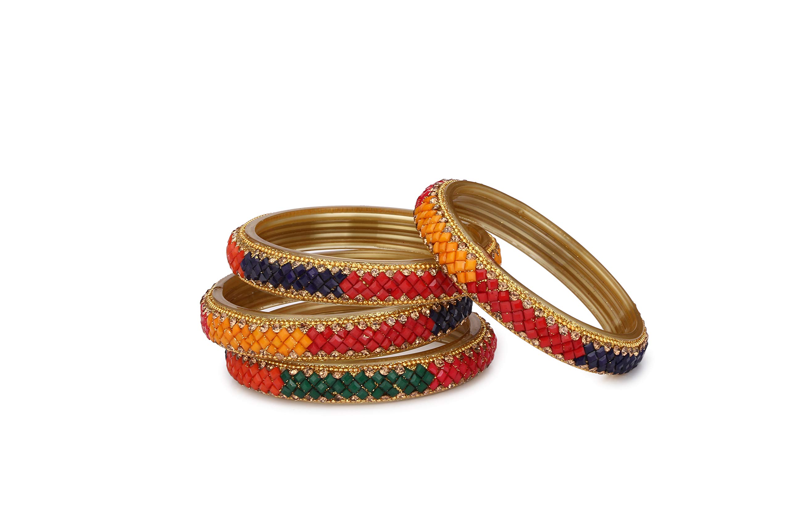 Somil Designer Glass Bangles/Kungan/Kada Set for Wedding, Festival, Workplace, Party, Traditional, Designer, Ornamented with Stone, Multi Colour (B089GMB63M) Amazon Price History, Amazon Price Tracker