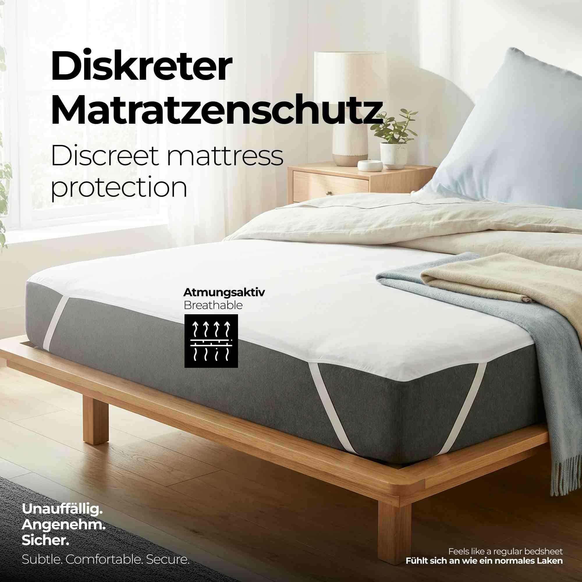 etérea Molton Matratzenschoner 200x200 cm - wasserundurchlässige Matratzenauflage - Matratzenschutz Agnes - Auflage atmungsaktiv und der Größe 200 x 200 cm, Weiß