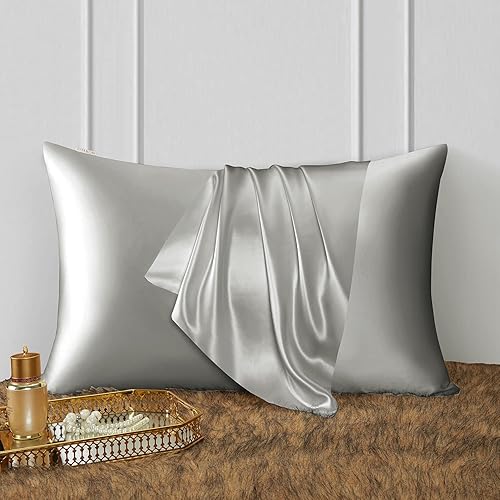 Vista 18 de DISANGNI Funda de almohada de seda de morera 100% natural para cabello y piel con cremallera oculta, 22 momme ambos lados