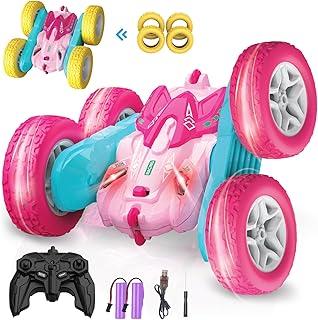 seveclotree Remote Controlled Car for Girls Children, 4WD 2.4 GHz Remote Control 360° Flip RC Stunt Cars, Outdoor and Indoor Vehicle Toy, Gifts for Boys Children Girls 3-10 Years