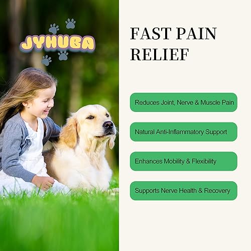 Miniatura 2 de JYHUBA Gotas para aliviar el dolor de mascotas, antiinflamatorias naturales para perros y gatos con aceite de guisante y MCT alivia el dolor de