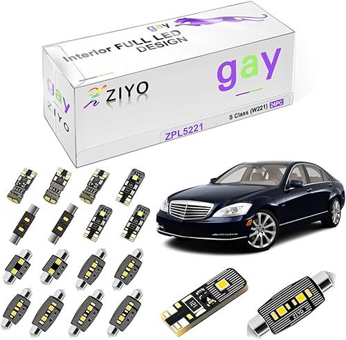 Miniatura 9 de ZIYO ZPL5140 - Kit de luz interior LED de repuesto para Mercedes Benz Clase S W140 1991-1999, 6000K xenón blanco cúpula bombillas Upgrage sin