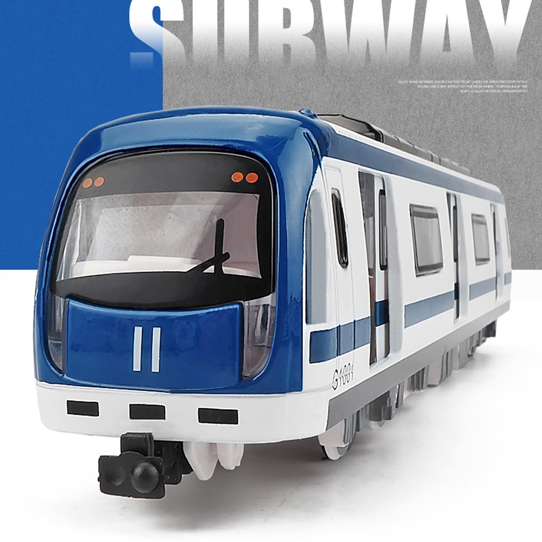 Juegos de Juguetes de Metro, Juegos de Coches de Juguete de aleación Metro Urbano, Juegos de Juguetes de Modelos de automóviles(Azul)