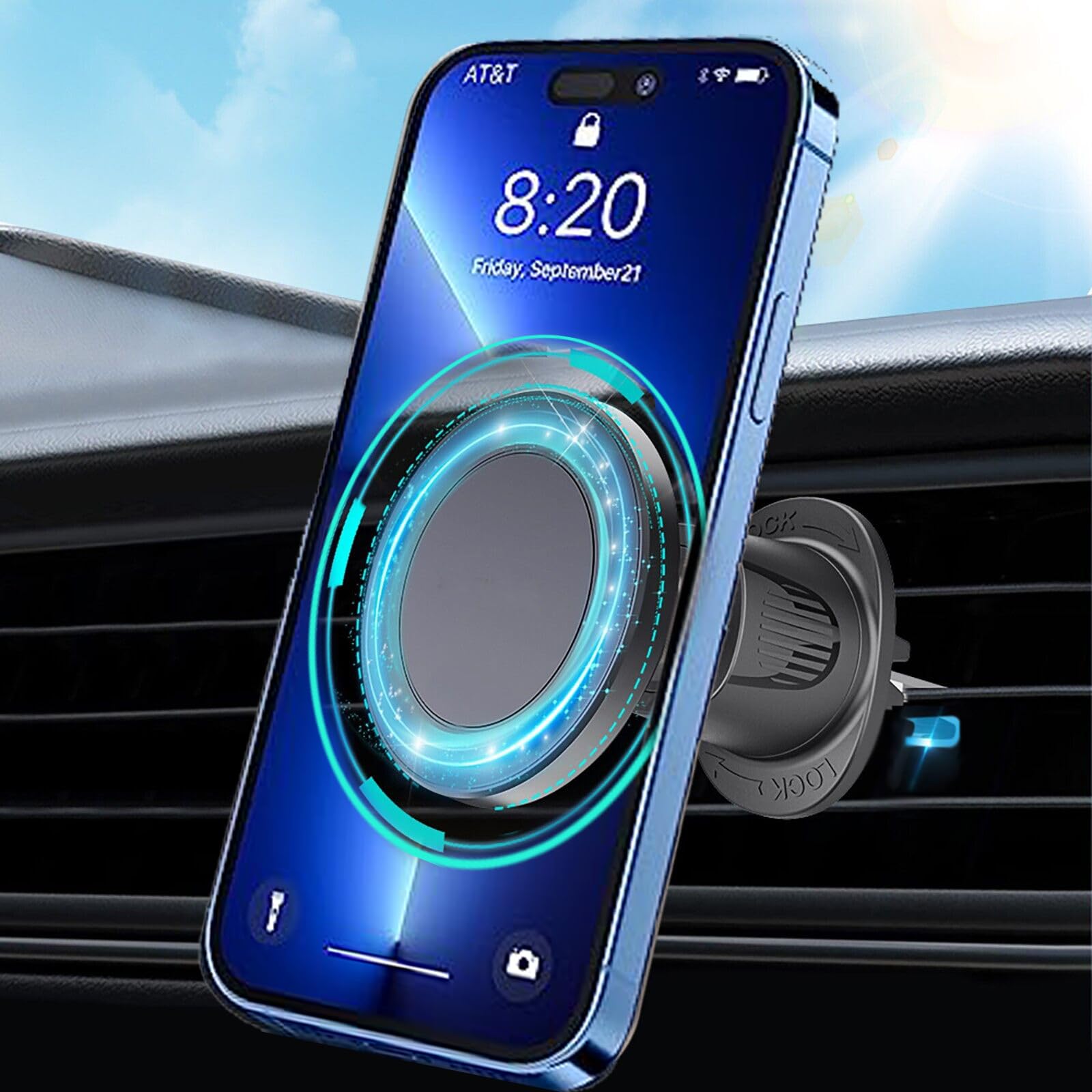 Support de téléphone magnétique pour voiture compatible avec iPhone - 8