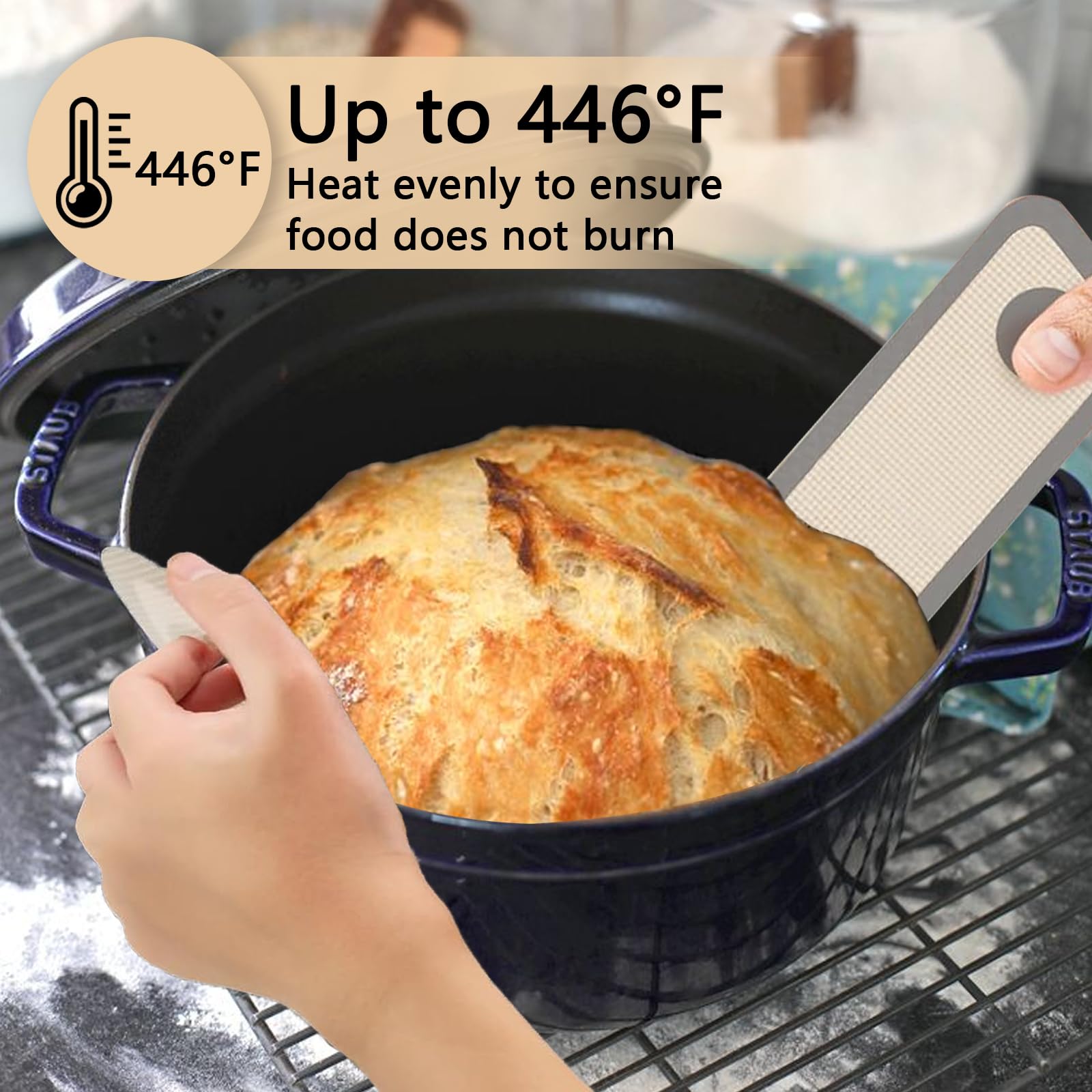 Lot De 2 Tapis De Cuisson Perforés En Silicone Antiadhésif Pour