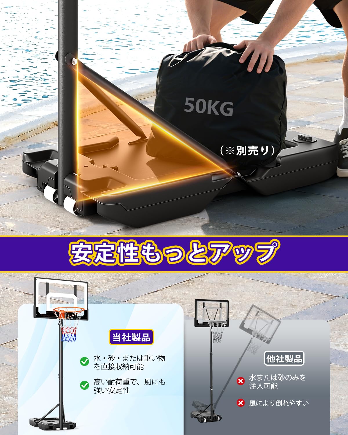 Amazon.co.jp: Yohood バスケットゴール 106～213cm 室内 屋外 移動式