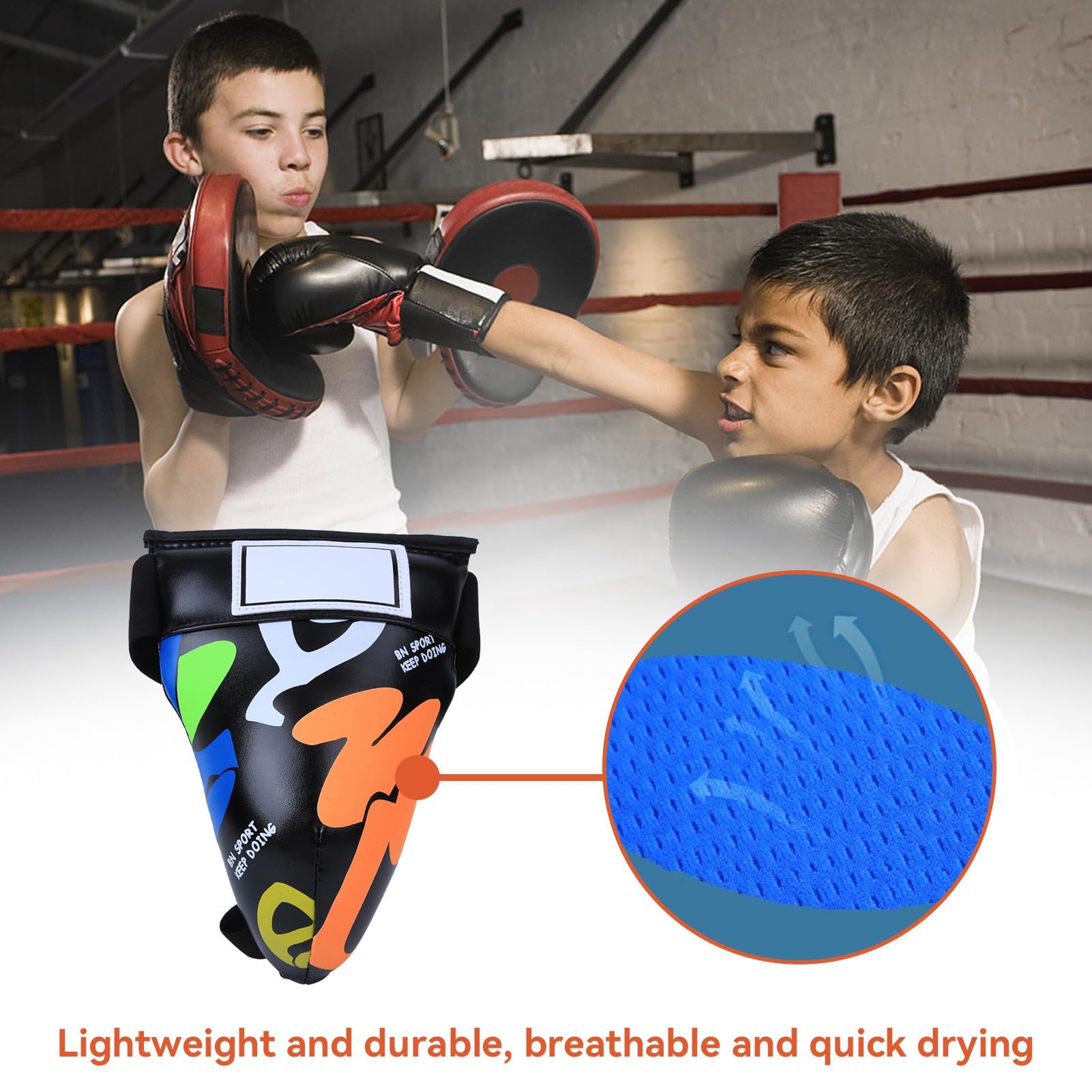 Caschetto Protezione Per Boxe Bambini HERCHR, In PU Ed EVA, Taglia 23x21 Cm, Per Sparring E Kickboxing, Bianco - 3
