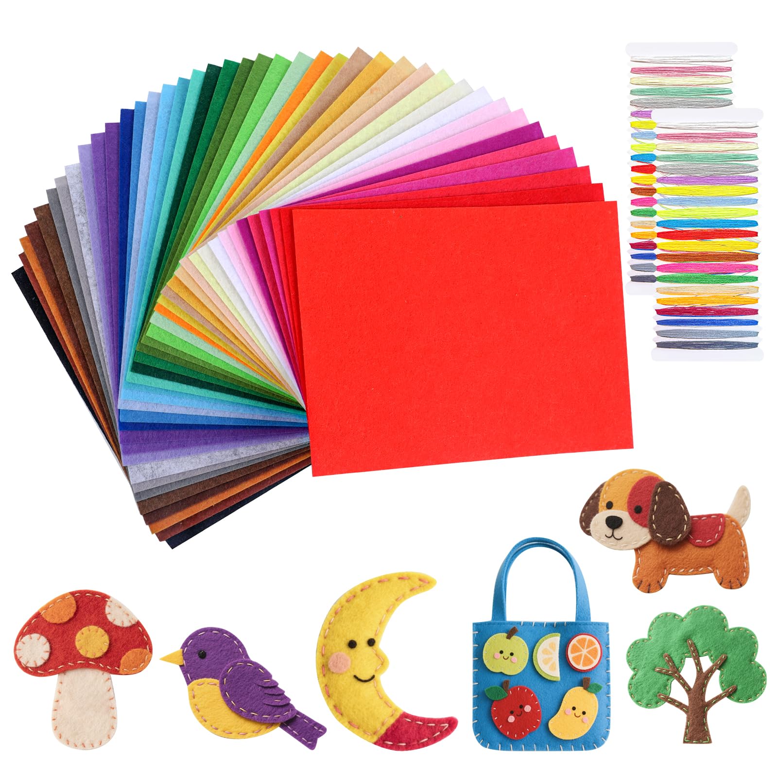 20 Fogli Di Feltro Colorato 15x15 Cm - Tessuto Morbido Per Artigianato, Fai Da Te, Cucito E Progetti Scolastici - Spessore 1mm