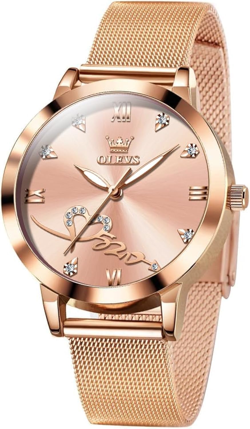 OLEVSWatch for Men UK Stainless Steel Designer Diamonds Dress Men's Wrist Watches for Men Waterproof with Date and Day Analog Quartz Watches