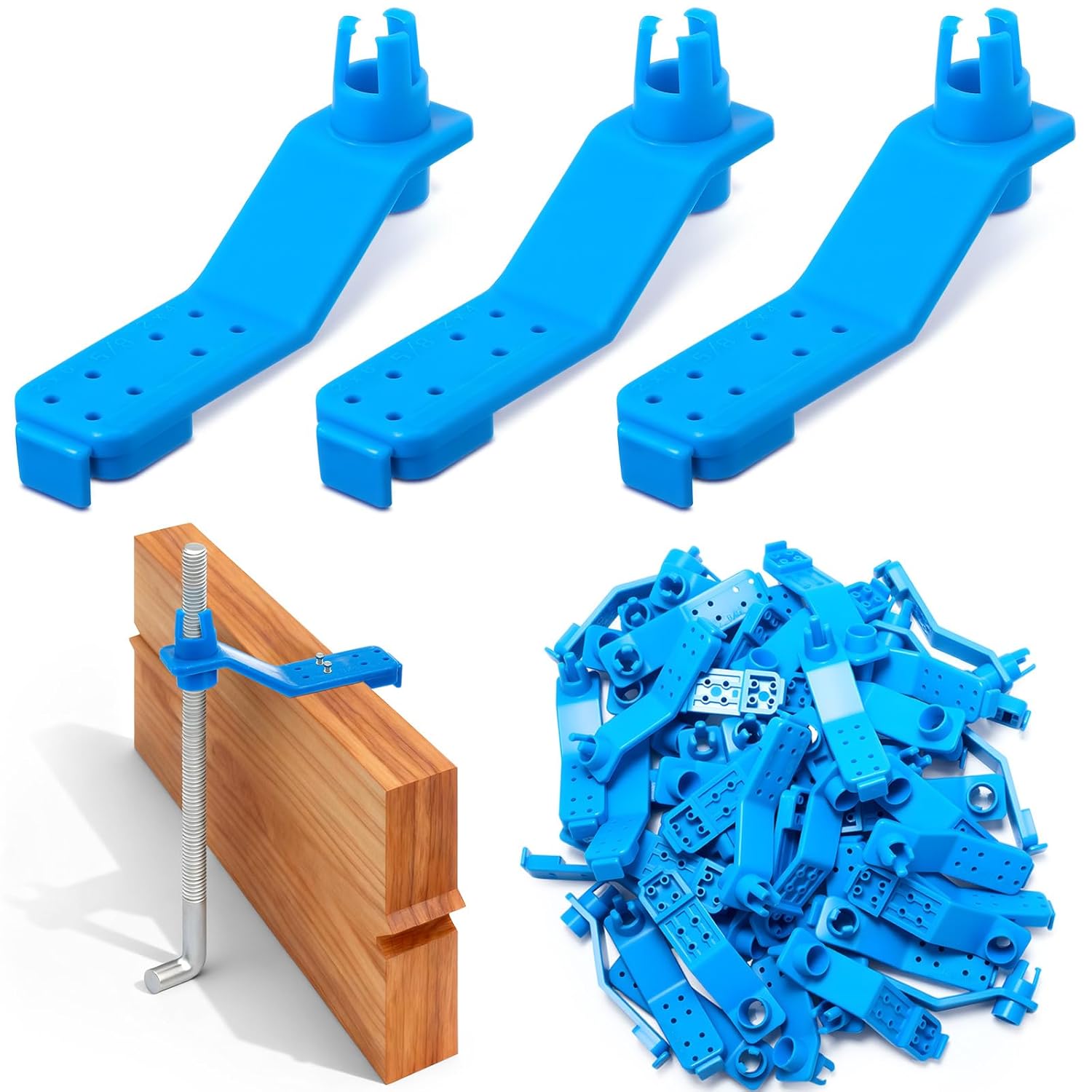 Otoolling 30 Pack 5/8" Blue Anchor Bolt Holders - Reusable Handle Savers for Precise Concrete Installation