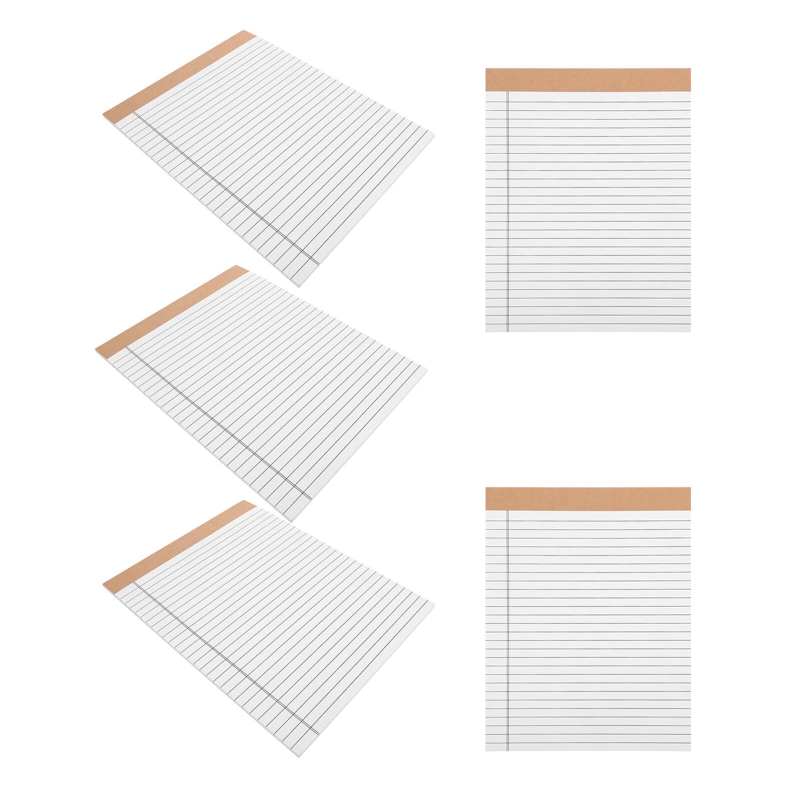 5 Pezzi Blocco Note Legale Bianco a Righe 203X280Mm, Set 5 Pezzi Perforati Strappabili, Quaderno Carta Spessa per Appunti Ufficio, Scuola e Lavoro