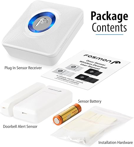 Miniatura 7 de Fosmon WaveLink 51004HOM Timbre de puerta inalámbrico abierto (Alcance de operación - 120 metros400 pies  52 melodías de timbre  4 niveles de