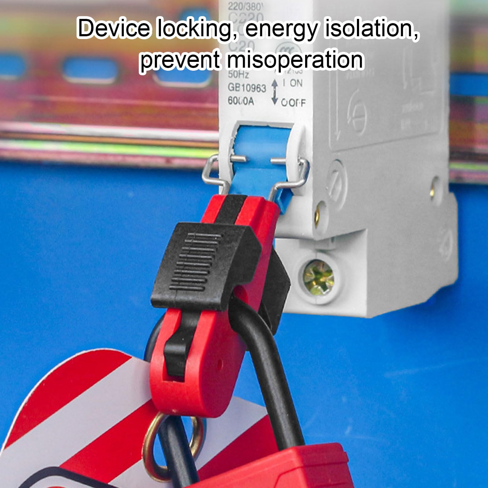 EMUKOEP Kit de bloqueo de seguridad para interruptor eléctrico, conjunto completo de bloqueo, kit de interruptor de circuito ideal para la seguridad industrial y en el lugar de