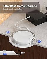 Vista 3 de Sunco Paquete de 24 Luces LED Empotradas de 6 Pulgadas, Luces de Techo Delgadas Sin Lata con Caja de Conexiones, 850 LM, 14W (Equivalente a 100W)