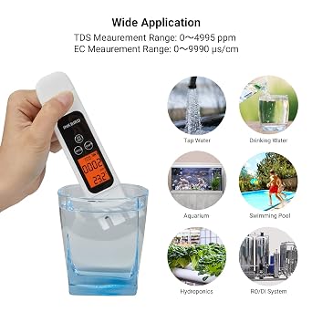 INKBIRD Digital TDS Meter 3-in-1 Water Tester Temp EC Monitor 0-4995ppm