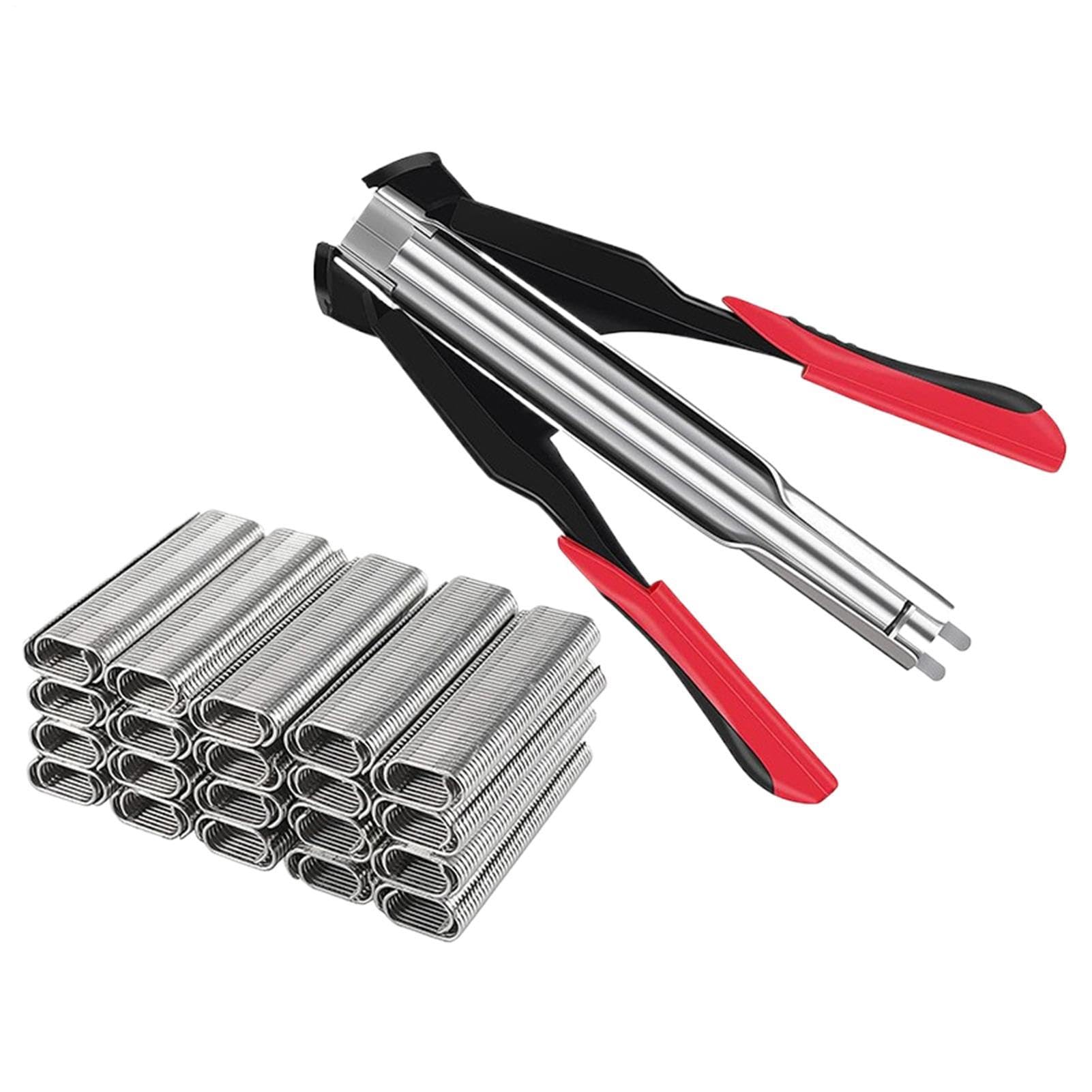 Tenazas para aros de cerdo Fijadora Con 2.500 Clavos Tipo C | Sujetador Paneles Cojines de Coche, Tapicería, Fundas Asientos, Jaulas Mascotas, Redes Aves, Tripas Embutidos