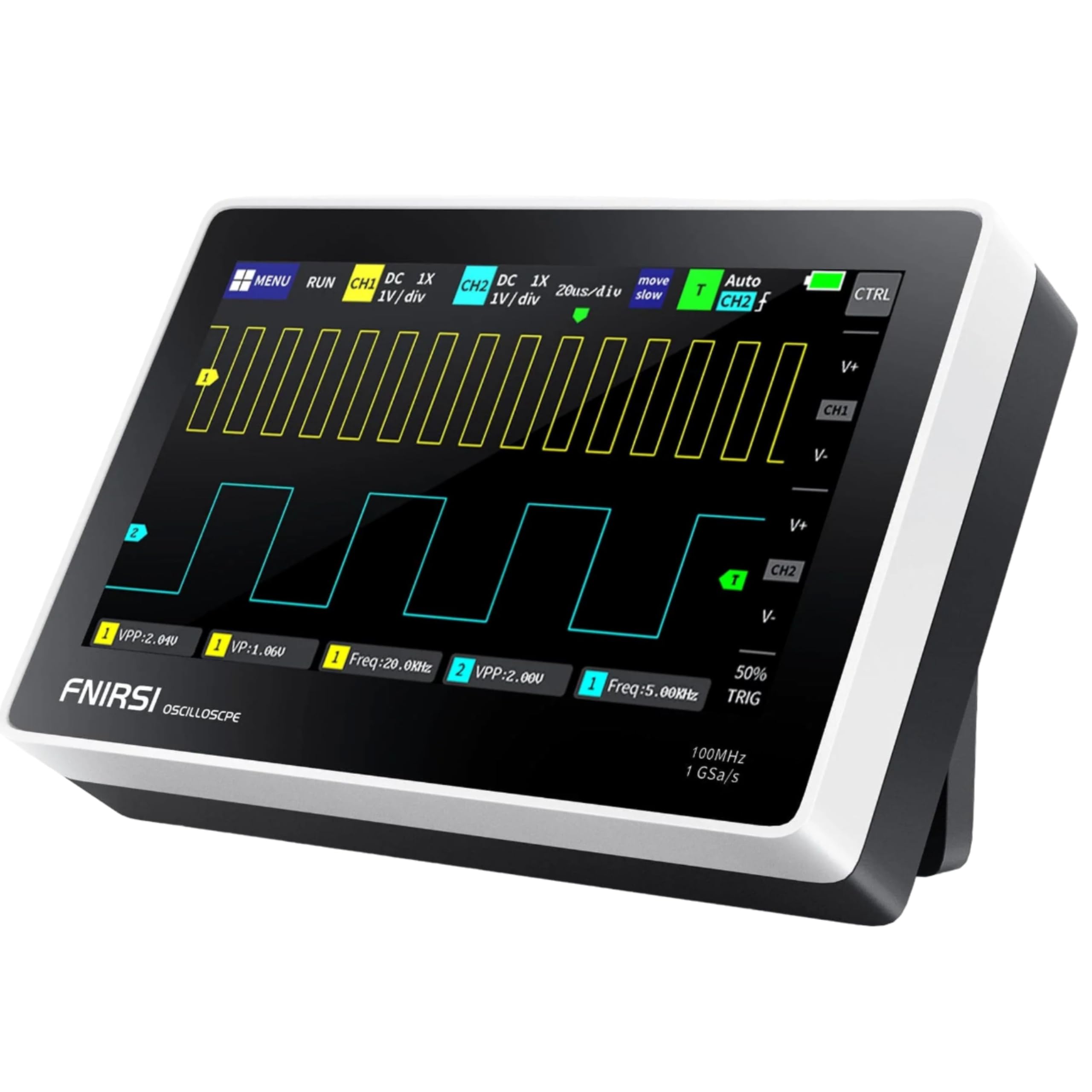 Yellow Tommy Tablet Oscilloscope 1013D 7-inch Display, 2 Channel, 100M Bandwidth, 1GS/s Sampling Rate, 800×480 Resolution Gesture Operation Oscilloscopes (FNIRSI) (B0CVB7MCNF) Amazon Price History, Amazon Price Tracker