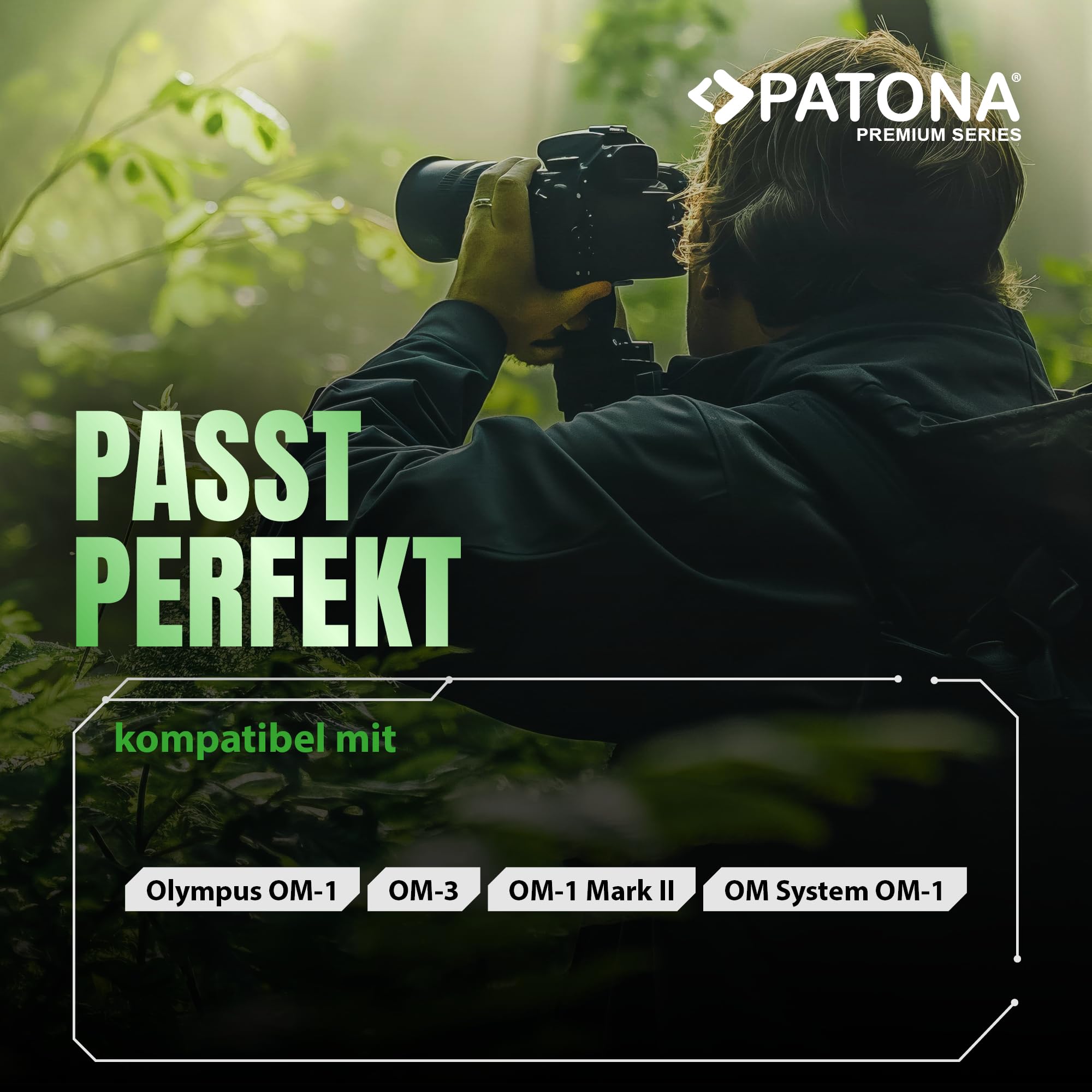 PATONA Set - BLX-1 Protect Akku 2600mAh mit PD Dual Ladegerät USB-C LCD