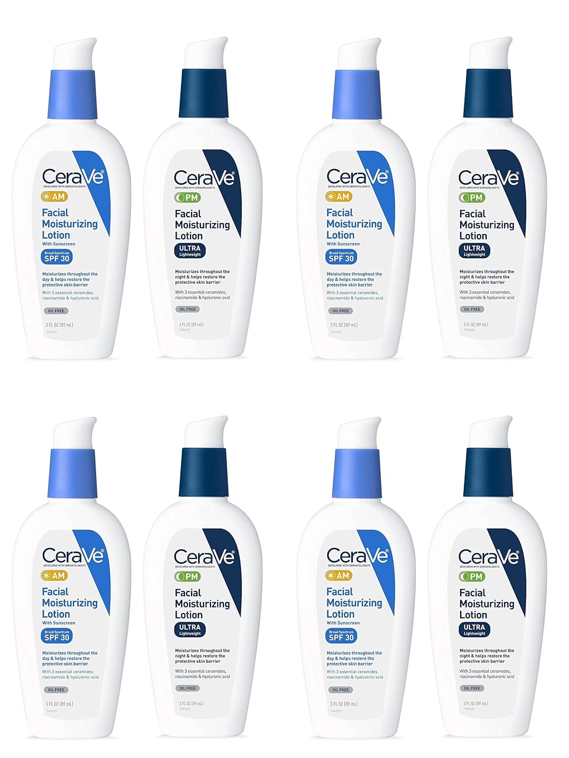 CeraVe Facial Moisturizing Lotion 3oz. AM/PM Bundle : Beauty & Personal Care