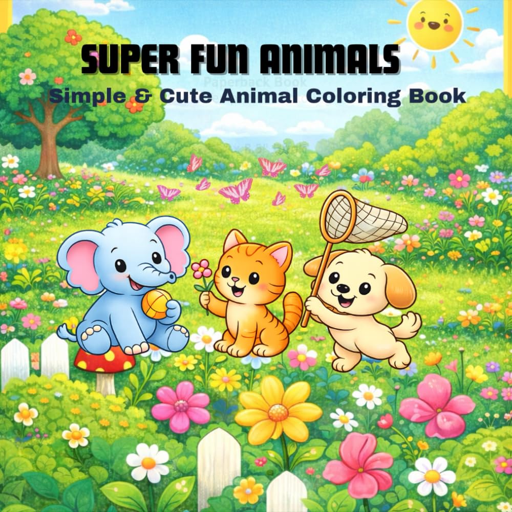 Super Fun Animals: Simple & Cute Animal Coloring Book