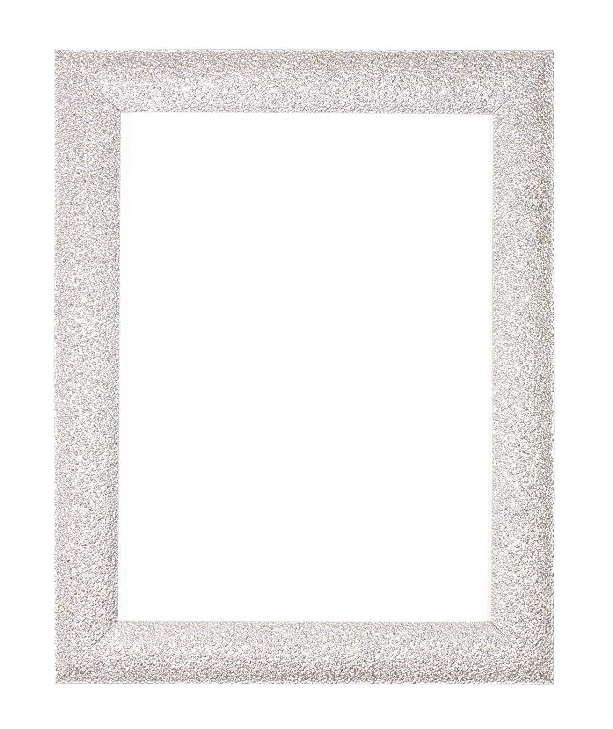 Instagram Square Stardust Picture/Photo/Poster Frame - Moulding 24mm Wide and 12mm Deep - With a High Clarity Styrene Shatterproof Perspex Sheet - Silver Colour Frame - Size 7" x 7"