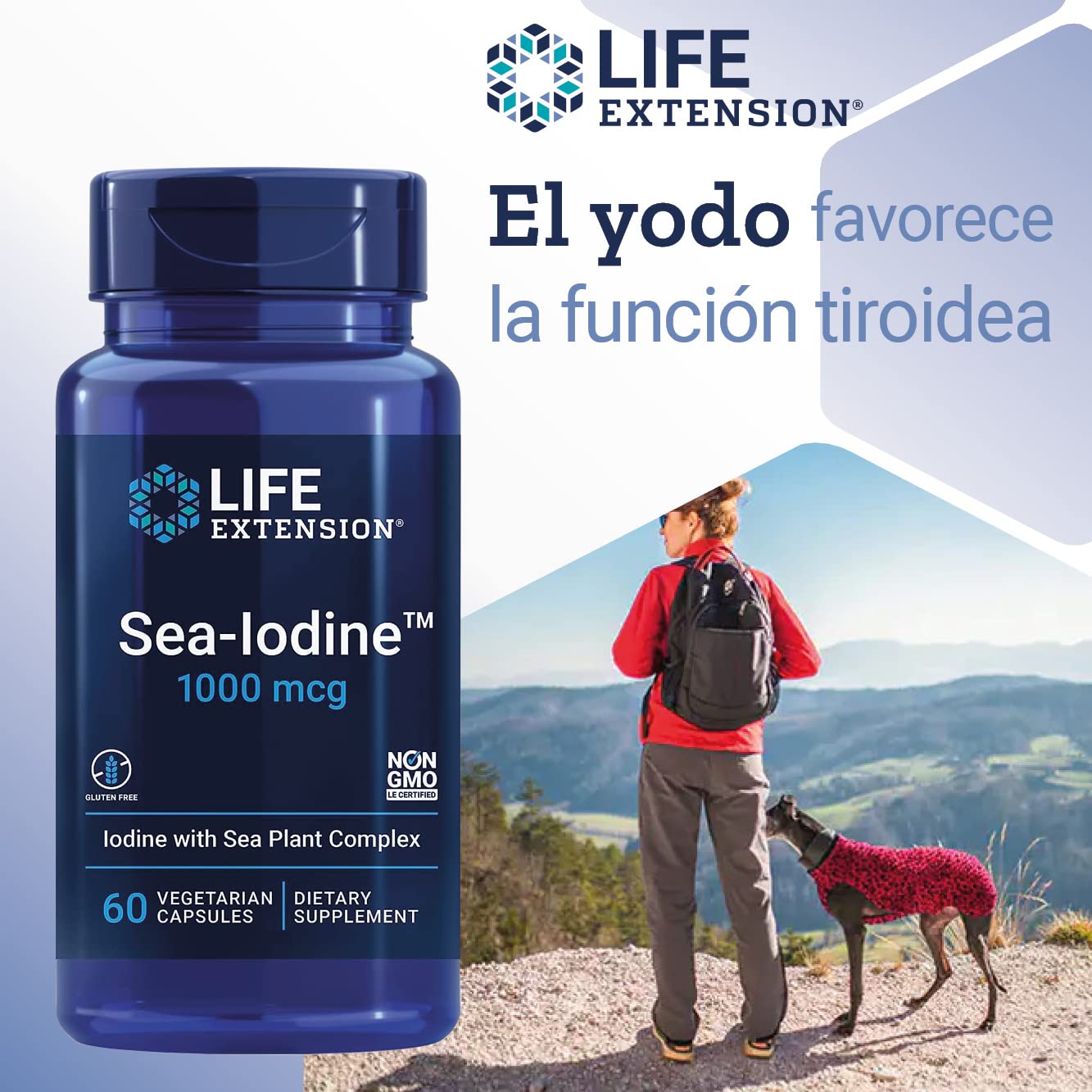 Life Extension, Sea Iodine, 1000mcg, Depot, Alta Dosis de Yodo, 60 Cápsulas veganas, Probadas en Laboratorio, Sin Gluten,Vegetarianas, Sin Soja, Sin OGM