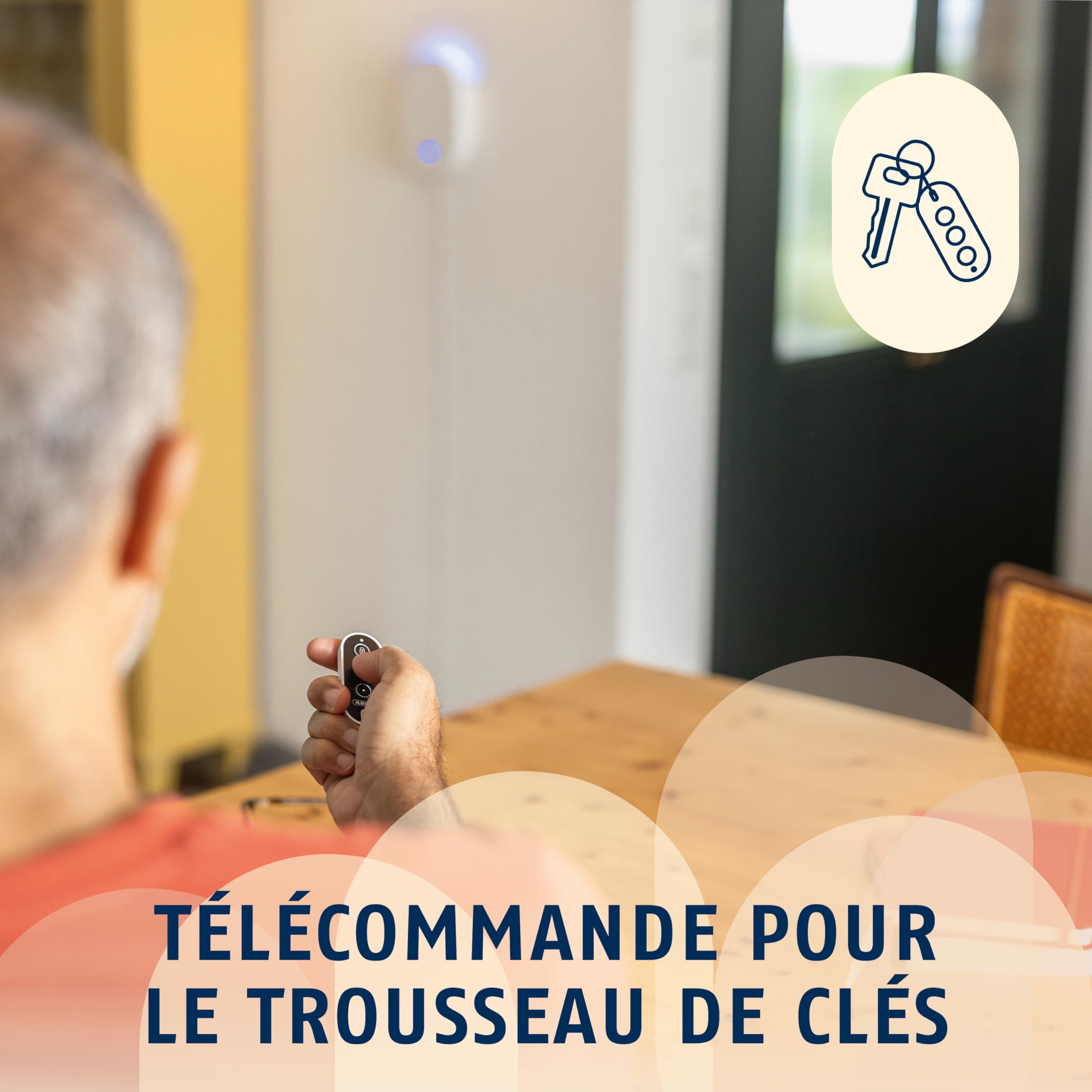 ABUS Télécommande pour système d'alarme sans Fil Smartvest Pro - pour la Commande des détecteurs d'intrusion - Convient pour Le Trousseau de clés - Bouton supplémentaire pour Alarme de Panique ou