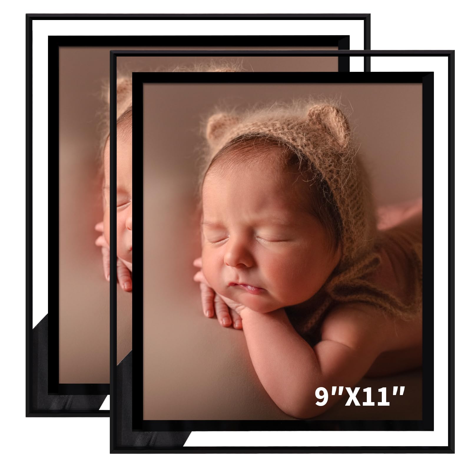 Cadre photo de 22,9 x 27,9 cm en verre noir idéal pour cadeau de table