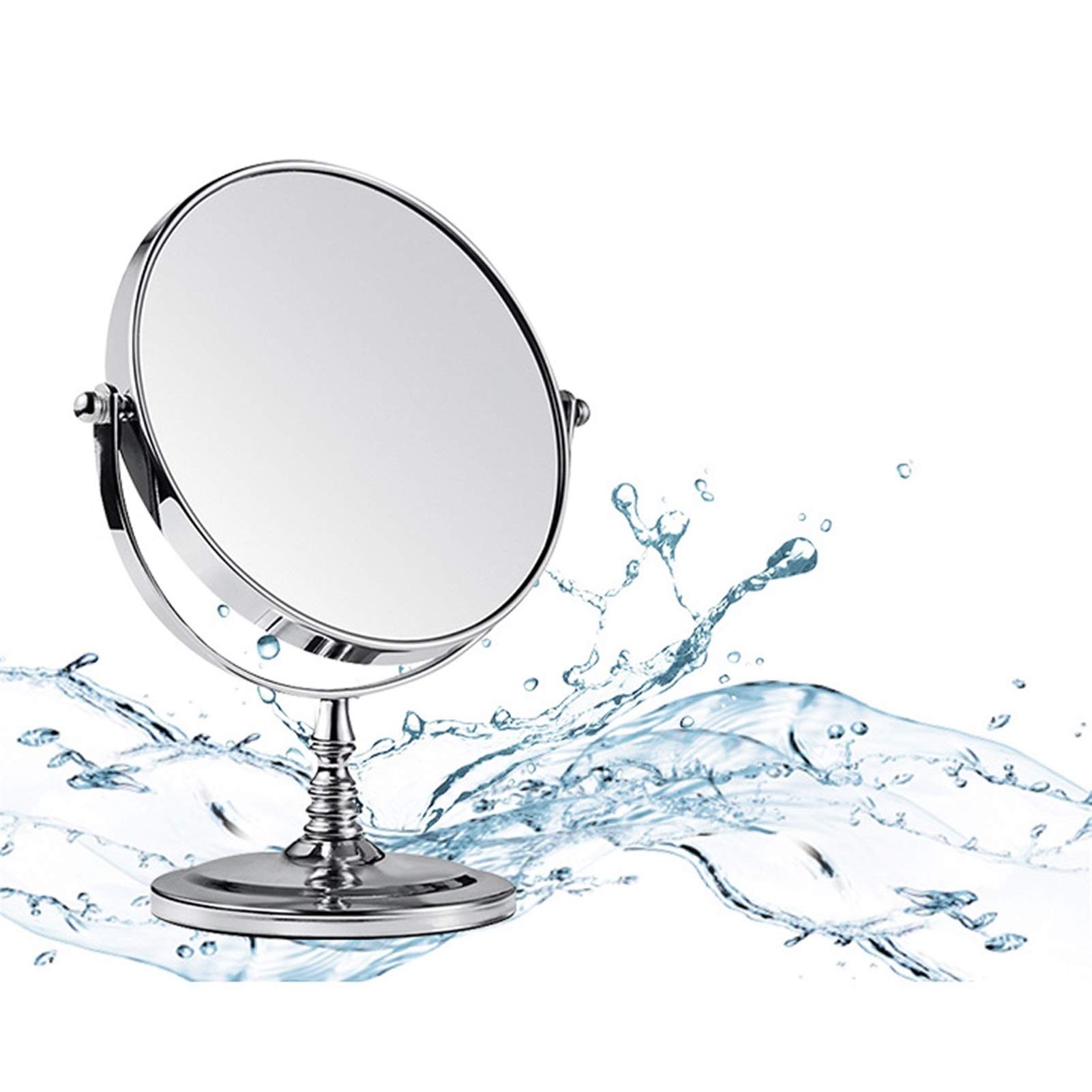 10x magnificado Espejo de Maquillaje, Europeo Columna Corta Espejo de baño, Doble Cara Redonda de Aumento Espejo de baño 6 Pulgadas / 7inches / 8 Pulgadas, 7 Inches
