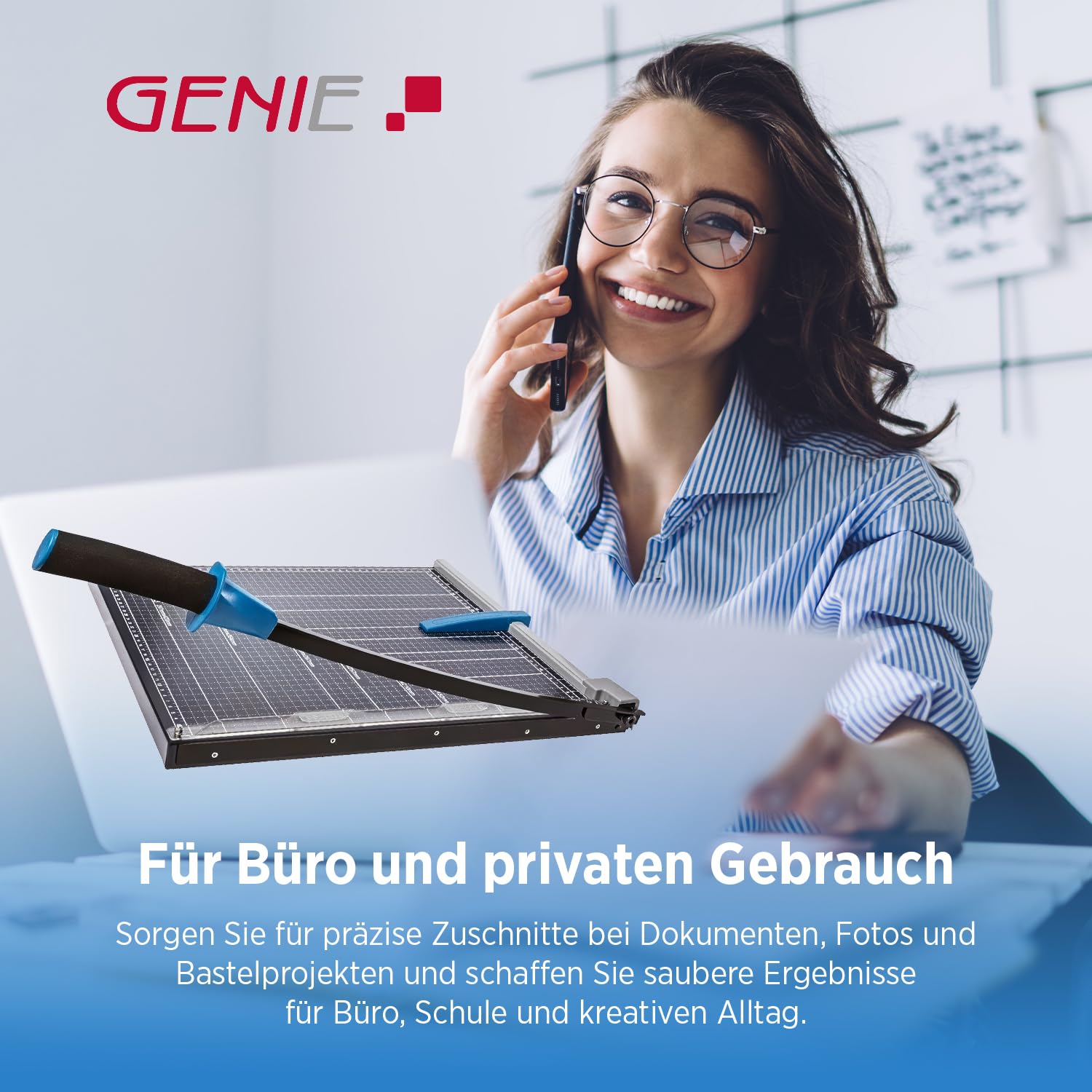 GENIE GM A3 Hebelschneider Papierschneider A3 | Schneidemaschine Papier mit 46 cm Schnittlänge | Paper Cutter für Papier, Fotos & Karton | Papierschneidemaschine mit Metallbasis & Anpressschiene