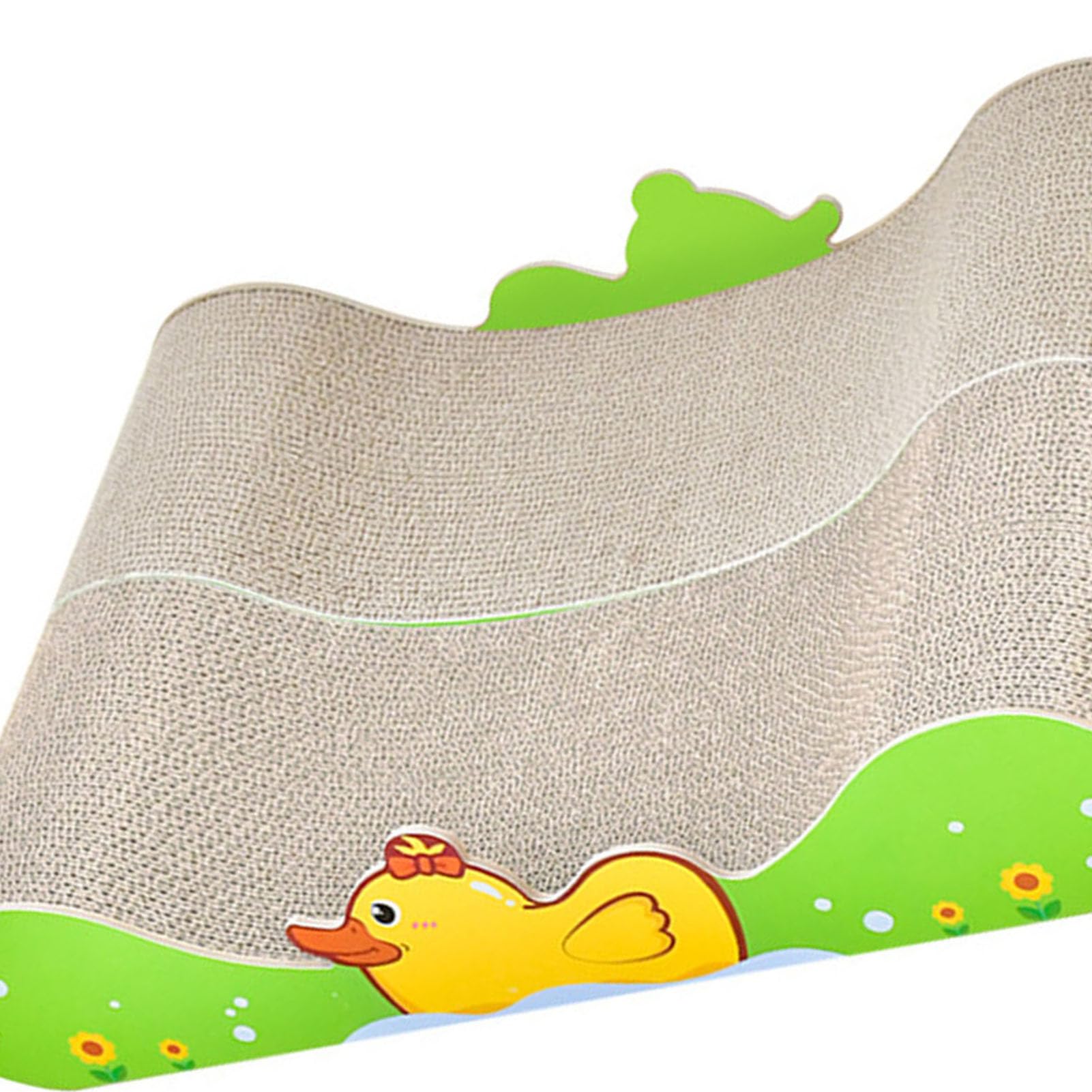Cama-sofá rascador para Gatos, Cama para Gatos de Papel Corrugado Resistente a los arañazos con diseño de Pato Adorable y Base de Tablero de Densidad cómoda, sofá rascador de