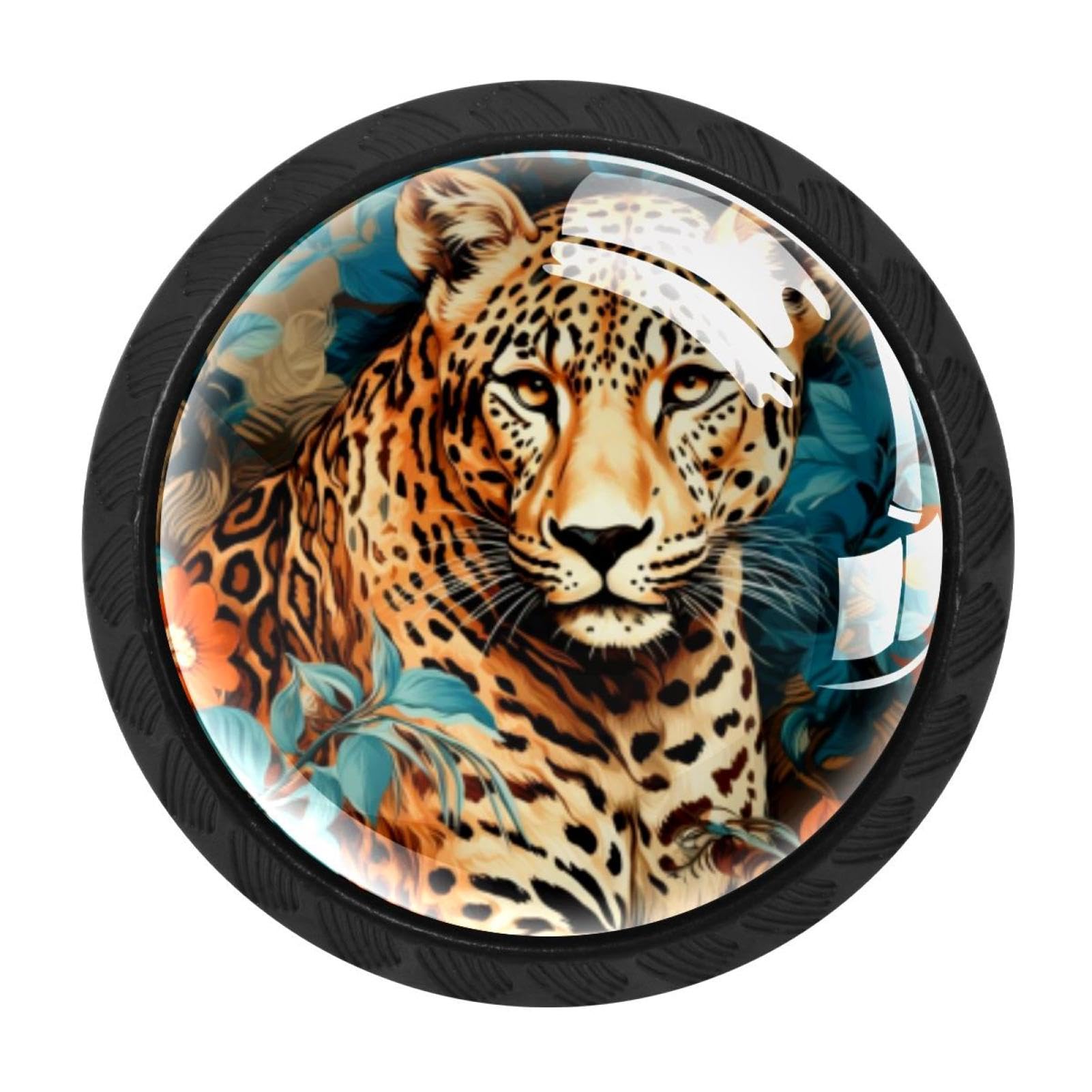 CHENZZZZ 4 Pack Leopard Kitchen Cabinet Knobs Drawer Knobs Door Dresser Handles for Personalized Gifts Great for Any Occasion
