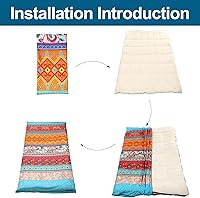 Vista 5 de Preboun Funda de colchón de futón con cremallera, 84 x 58/80 x 39 pulgadas, cojín japonés para suelo de tatami, tailandés, coreano, protector