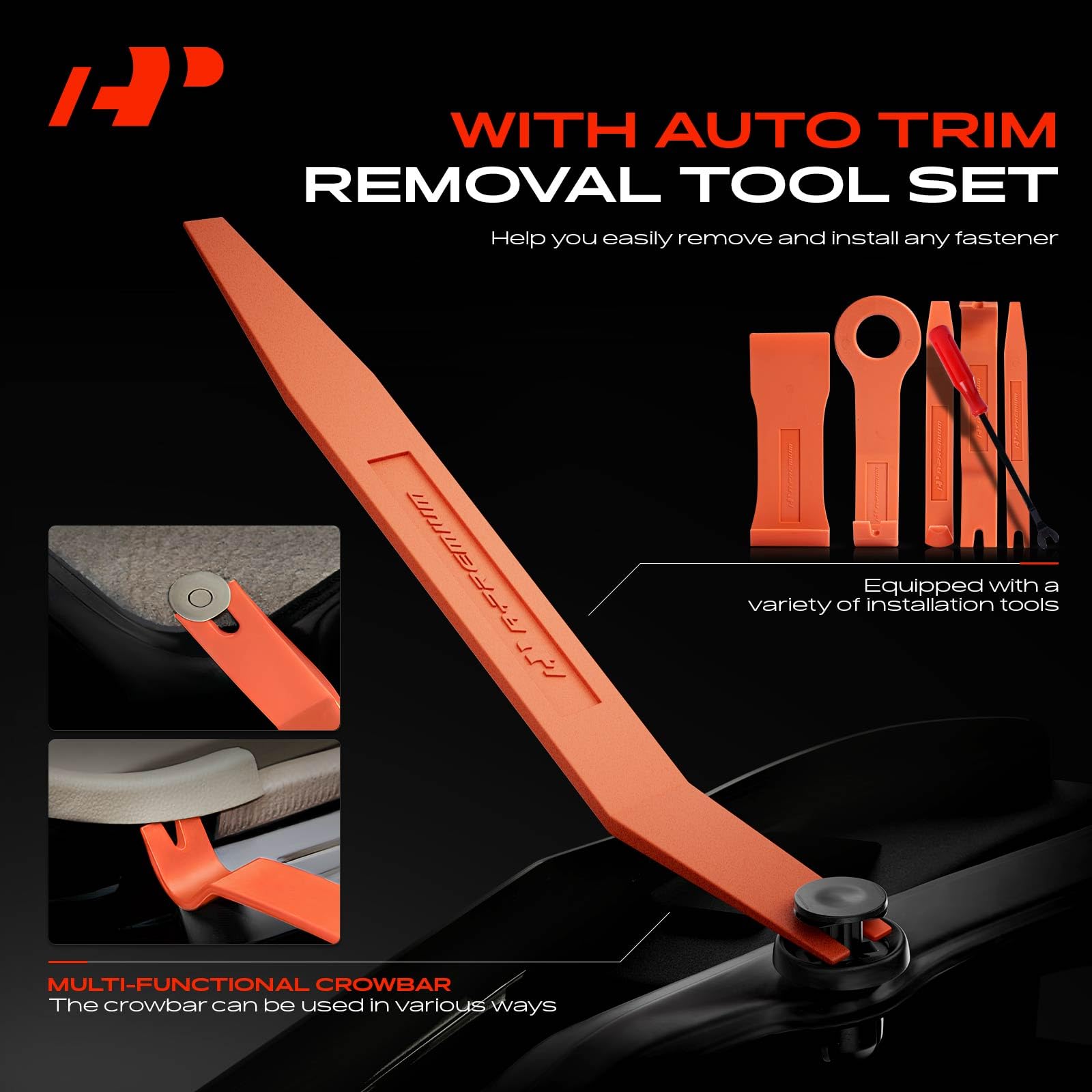 A-Premium 120PCS (12-Type) Car Retainer Clips Kit Compatible with Jeep Compass 2018-2024 Bumper Fender Shield Hood Prop Radiator Auto Push Pin Plastic Rivet Fastener Replacement Set w/Removal Tool