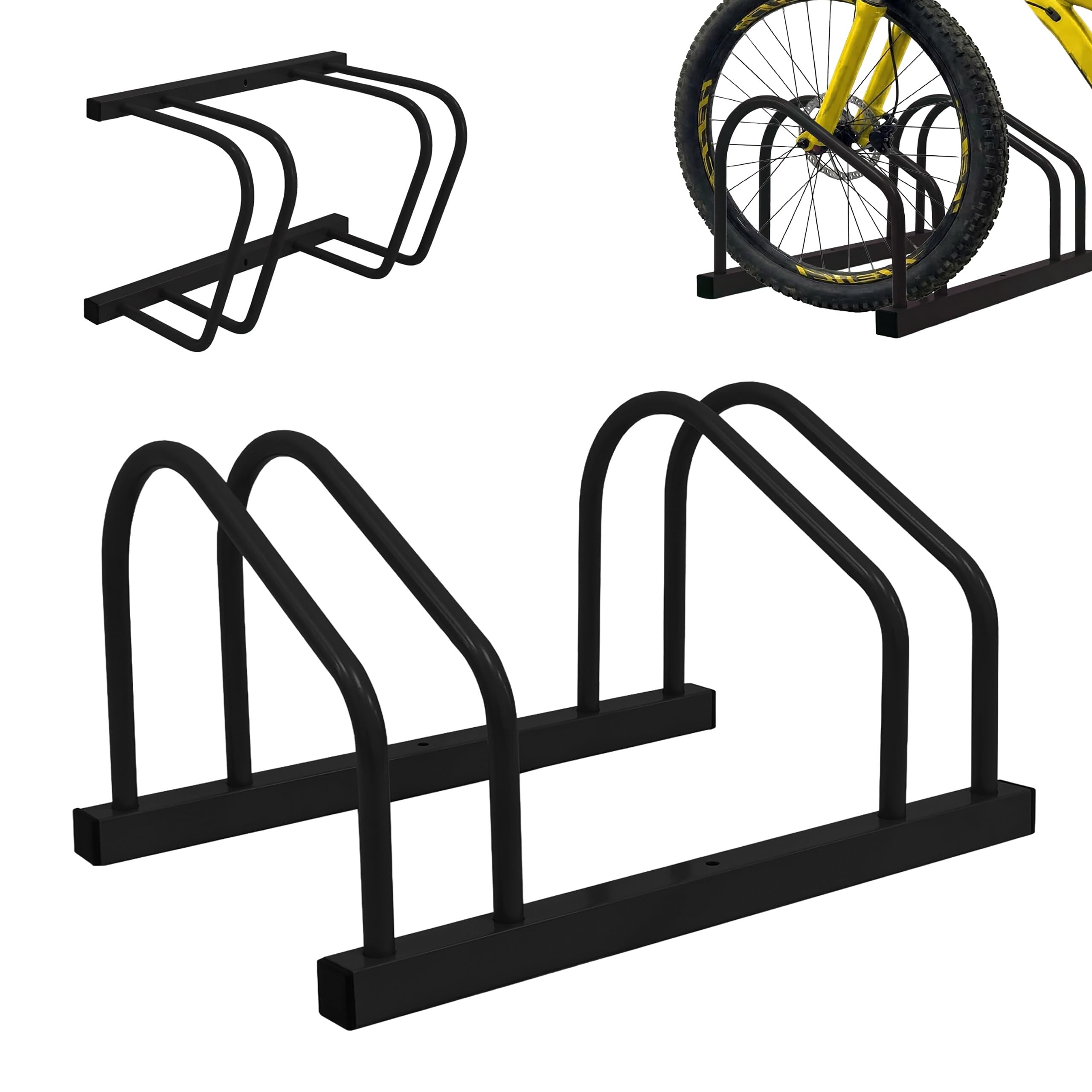 Support vélos de rangement en ligne Relaxdays garage acier noir