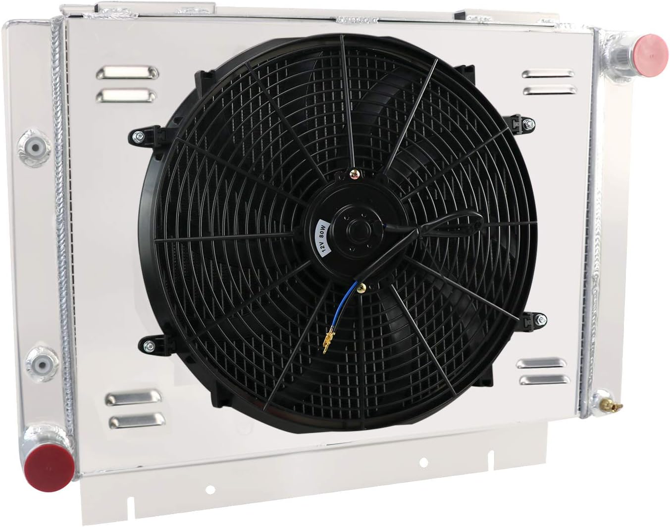 ALLOYWORKS 3 Row Aluminum Radiator+Shroud Fan+Thermostat For 1960-1963 Ford Galaxie 500XL AT/MT