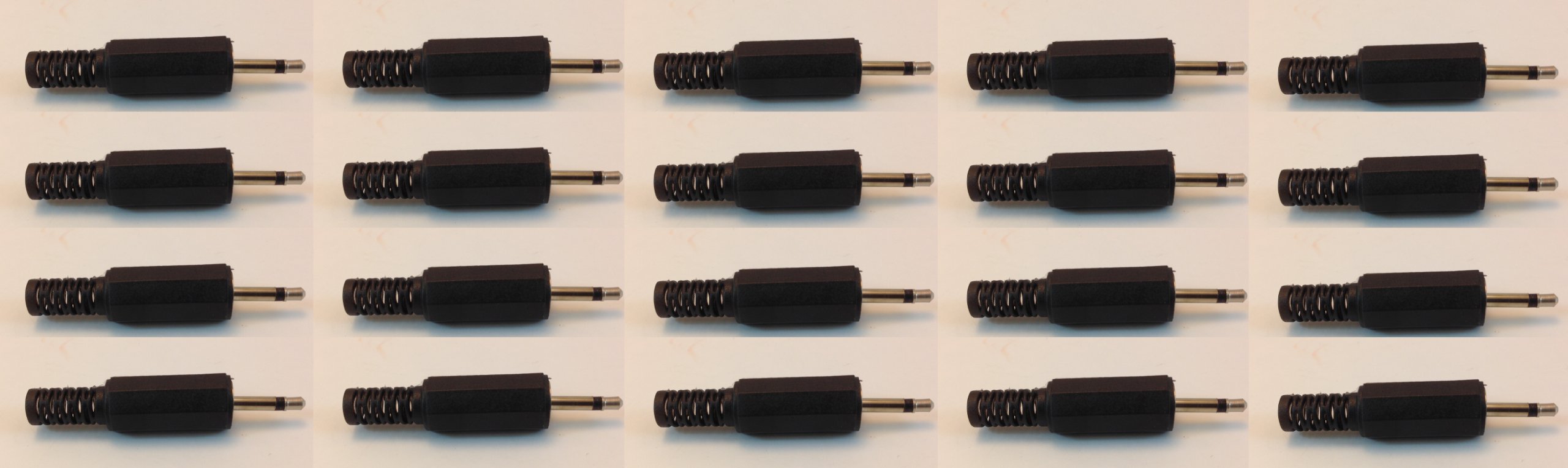 2.5mm MONO SUB-MINI PLUG HANDLE PLASTIC GRIP WITH STRAIN RELIEF (20 PACK)