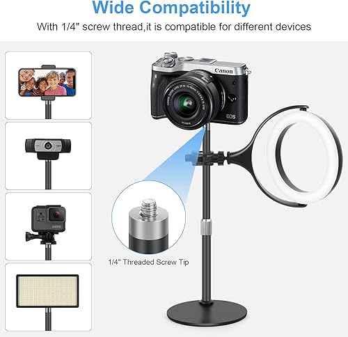 Miniatura 5 de Anillo de luz de transmisión para computadora con soporte de escritorio para grabación de videoconferenciasreuniones de zoom llamadas maquillaje