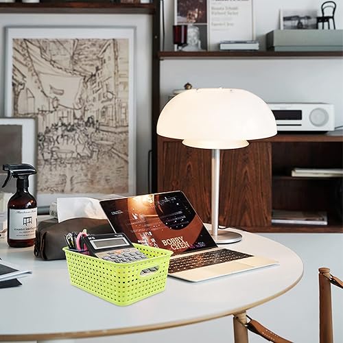 Miniatura 5 de Cesta tejida de plástico para almacenamiento, 6 paquetes