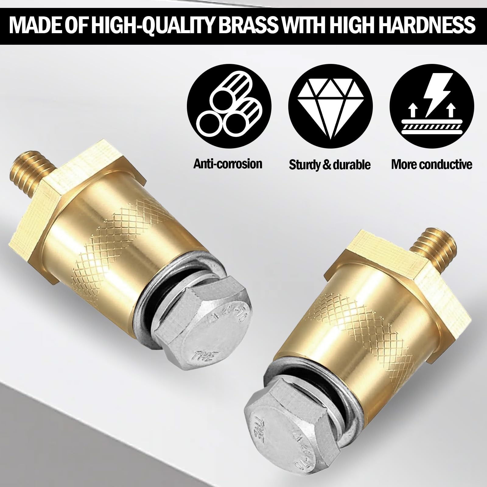 M8 Battery Post Top Post Battery Terminal 2 Pack Battery Terminal Connectors - Brass ...