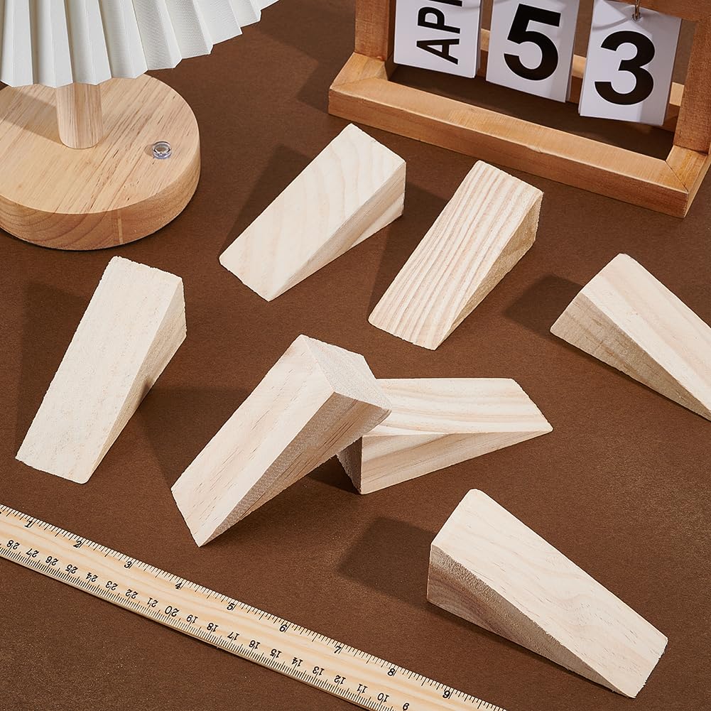 NBEADS 20 Pcs Wooden Door Stopper Wedges - Image 3