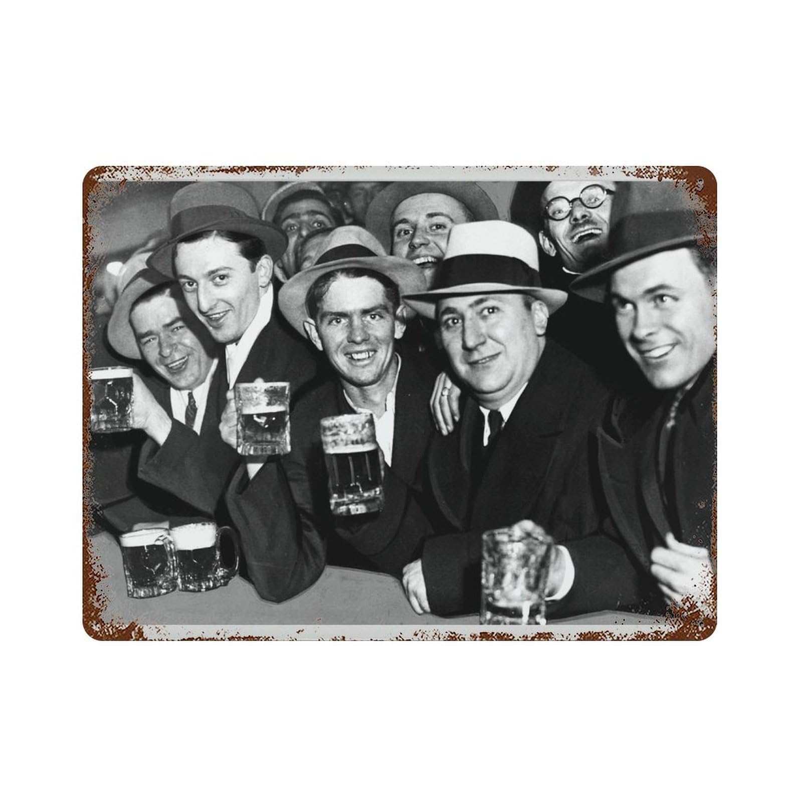 xiaoxiaoshen Black And White Vintage Bar Prohibition Era Speakeasy Decor Wall Decor Art Metal Tin Poster Modern Home Decor Art Home Bar Shop Decorations Vintage Sign 30x40cm