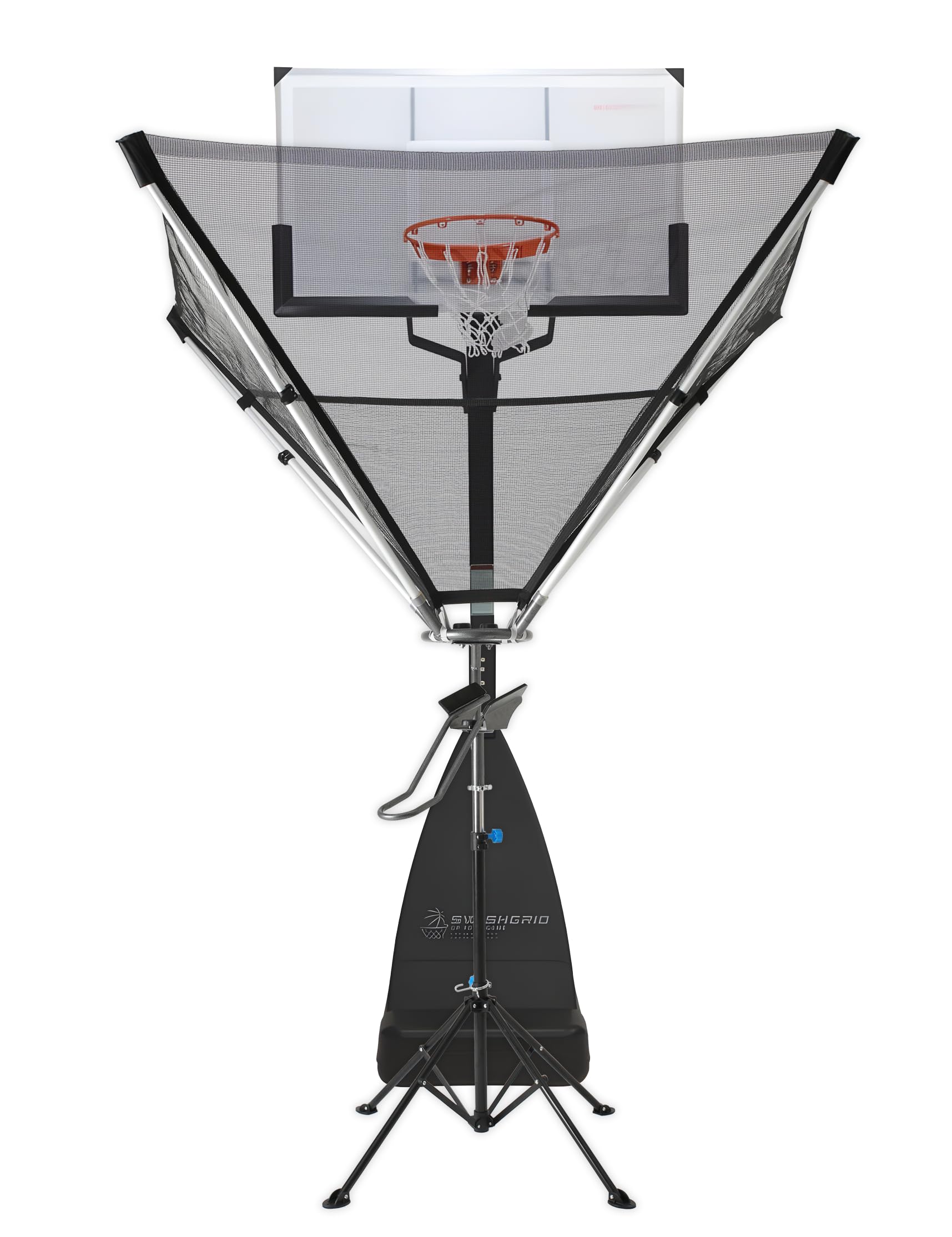 SwishGrid Basketball Rebounder Return Machine and Rebounding Shot Hoop Trainer Basketball Return System for Home Attachment & Outdoor Practice