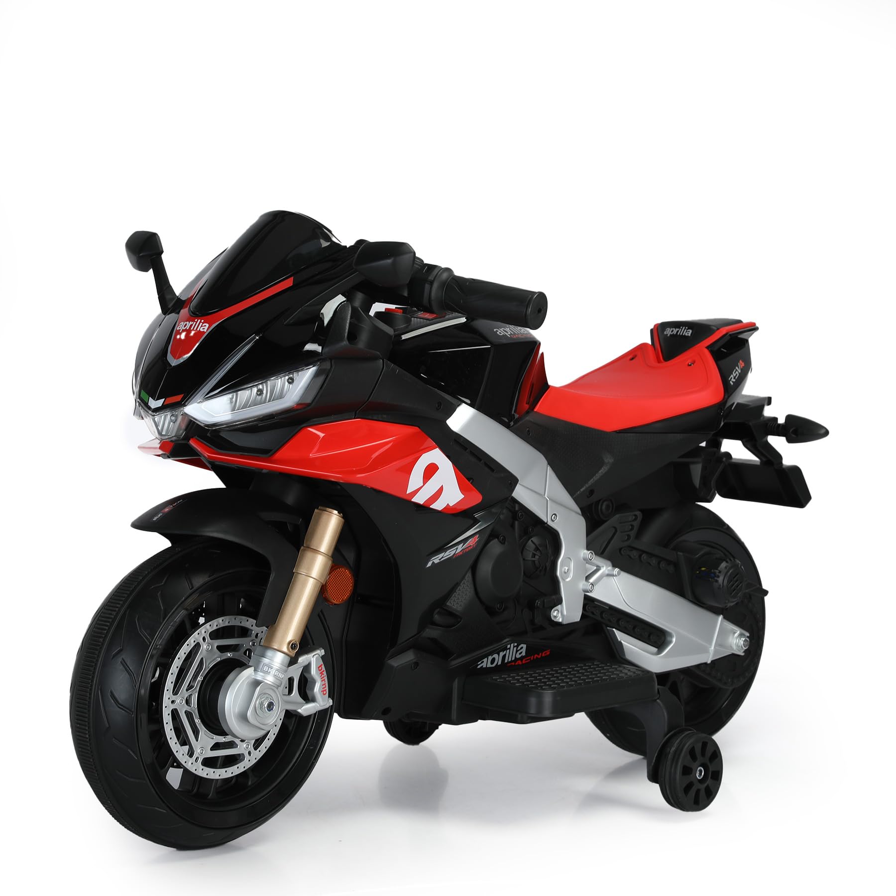 Kinder Motorrad Elektrisch mit 12V Akku, Kinder Motorrad Led Licht, Elektro Motorrad Kinder Bluetooth, USB, Fernbedienung, 3–8 km/h, bis zu 45 Min, Schwarz