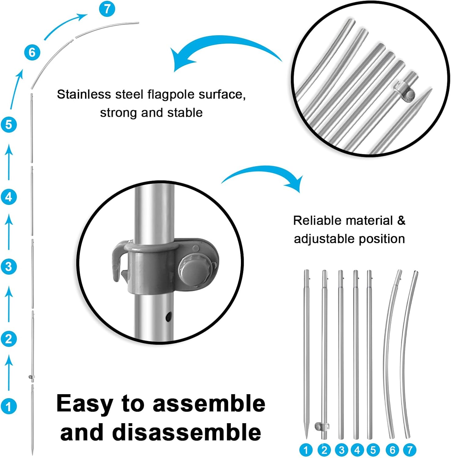 Laundromat Flag for Business, Laundromat Signs, 8FT Polyester Advertising Swooper Flag with Aluminium Alloy Flag Pole Kit, Stainless Steel, Ground Spike, Portable Bag - Image 4